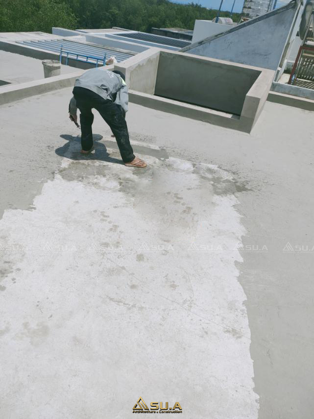 Hình ảnh thi công chống thấm sàn sân thượng