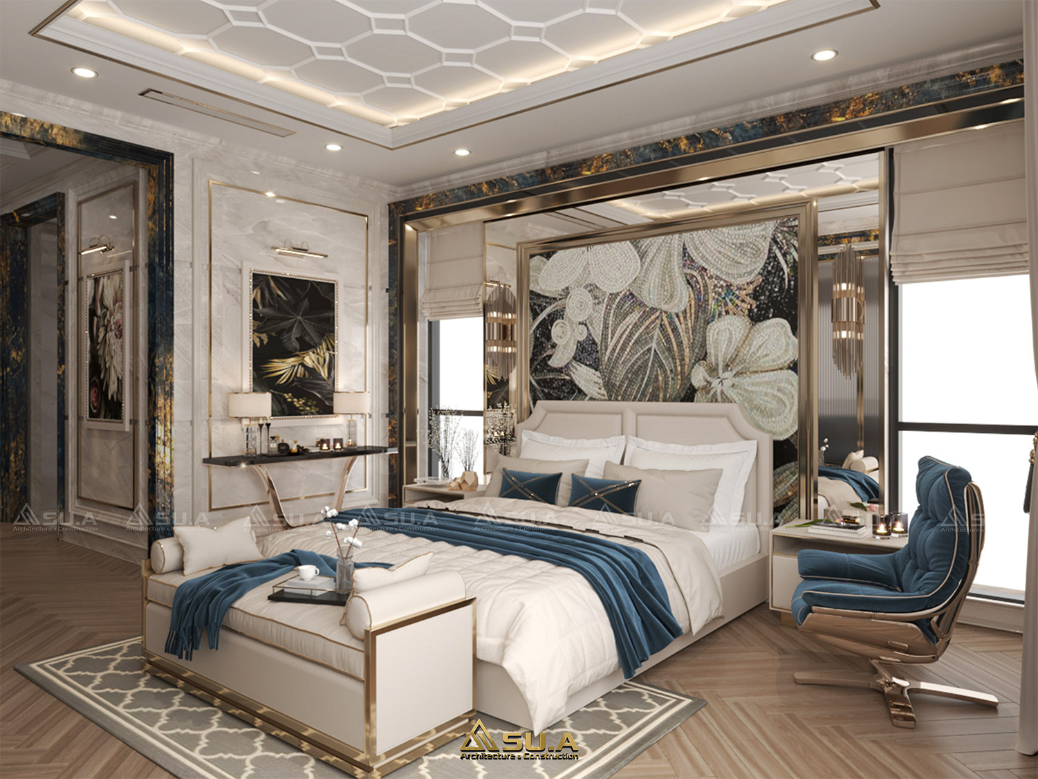 Với những không gian phòng ngủ rộng rãi gia chủ có thể chọn lựa phong cách nội thất luxury